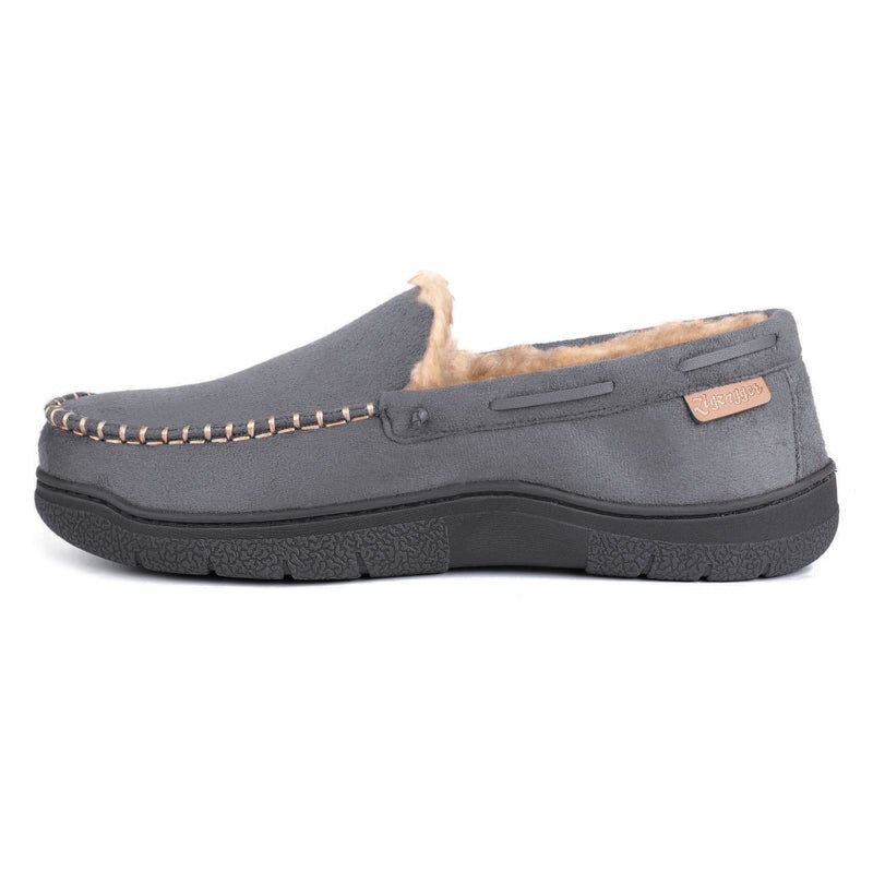 Zigzagger Men's Moccasin Slippers Memory Foam House Shoes, Indoor and Outdoor Warm Loafer Slippers, Grey, 10 M US - Image 3